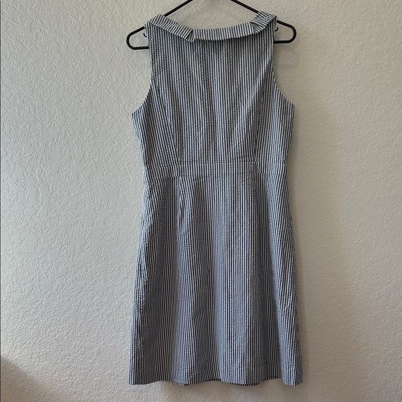 J. Crew Factory Striped Mini Dress with Ruffle Neckline - Picture 5 of 11